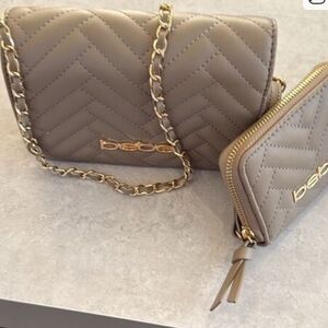 Bebe Tan Quilted Women's Bag Set